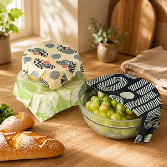 Beeswax Food Wraps — Reusable Set | Plastic-Free Kitchen Storage