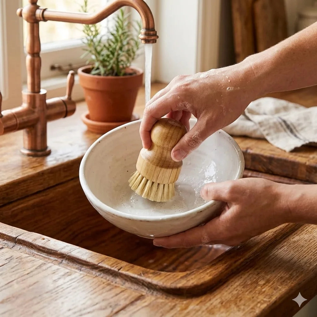 Bamboo Dish Brush Set — Natural Sisal & Coconut Bristles | Eco Kitchen