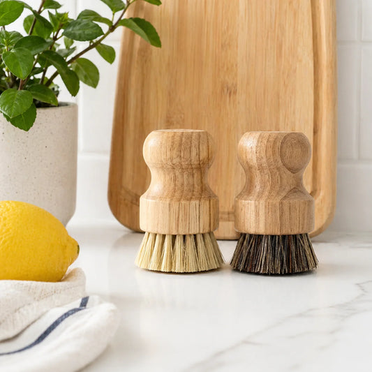 Bamboo Dish Brush Set — Natural Sisal & Coconut Bristles | Eco Kitchen