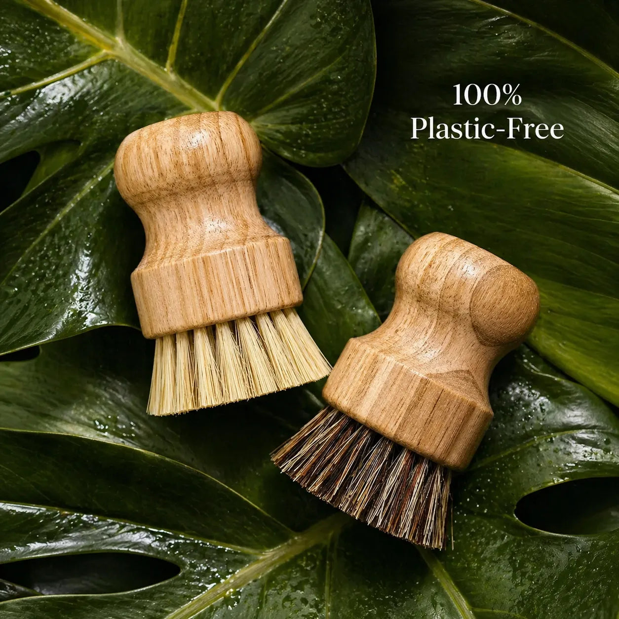 Bamboo Dish Brush Set — Natural Sisal & Coconut Bristles | Eco Kitchen