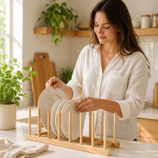 Bamboo Dish Rack — Modular Kitchen Organiser