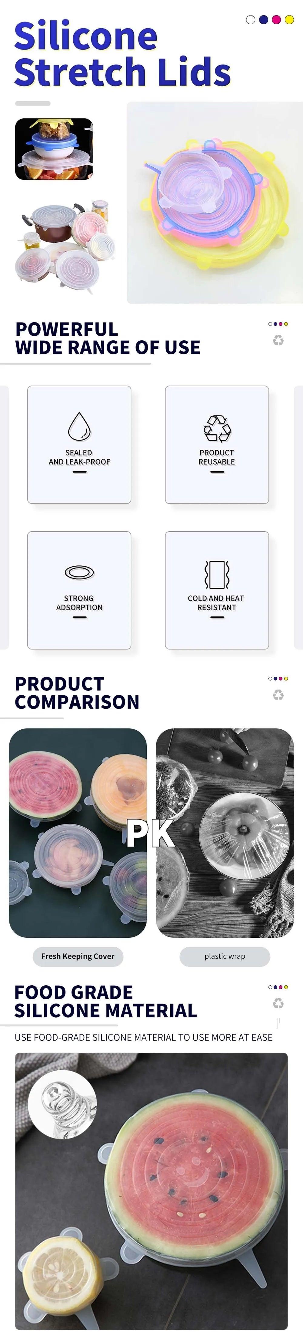 Silicone Stretch Lids (6 Pack)