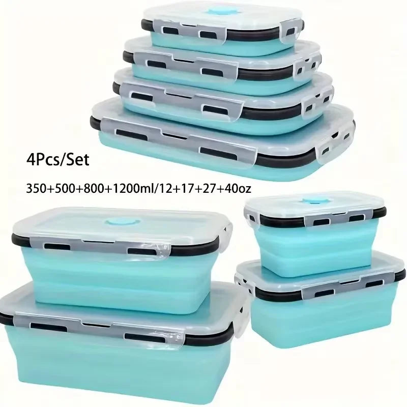 Collapsible Silicone Lunch Boxes (4 Pack)