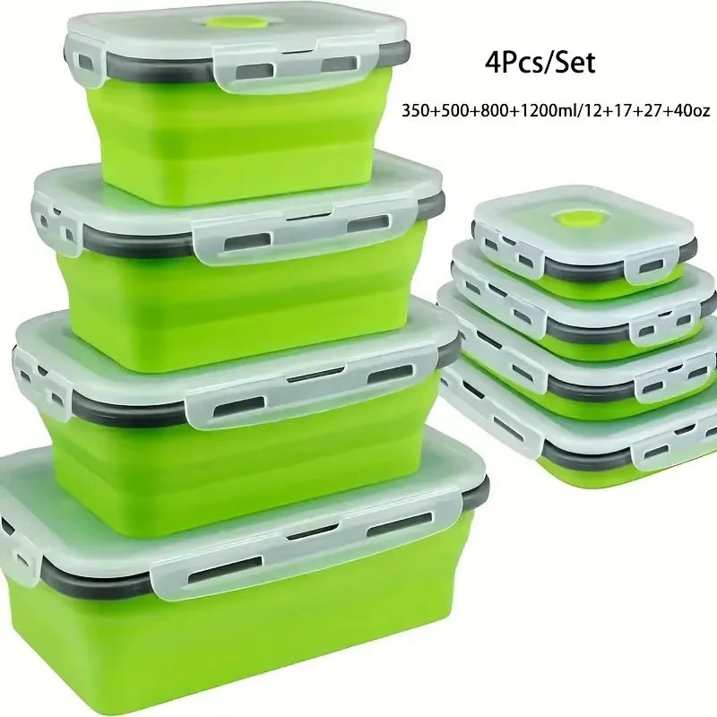 Collapsible Silicone Lunch Boxes (4 Pack)