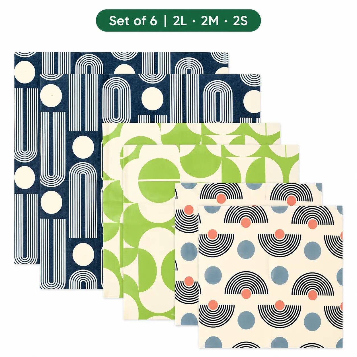 Beeswax Food Wraps — Reusable Set | Plastic-Free Kitchen Storage